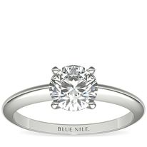 Classic Four-Prong Solitaire Engagement Ring in 18k White Gold