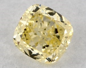 0.30 Carat Fancy Intense Yellow-SI2 Cushion Modified Cut Diamond