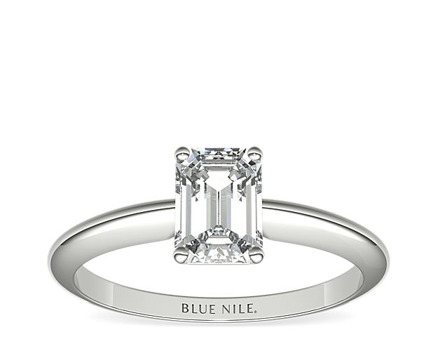 Let your diamond shine brilliantly in this classic platinum four-prong solitaire engagement ring. The slim silhouette and polished finish exemplify timeless style. Select from a variety of diamond shapes to create the perfect classic solitaire engagement ring for you.