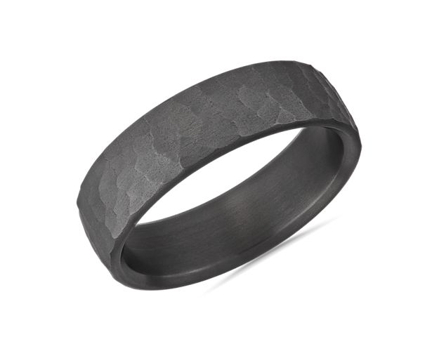 Mark the beginning of a life spent with your sweetheart by saying, "I do" to this tantalum band designed with a subtle hammered texture that evokes the lasting beauty of the love it symbolizes.