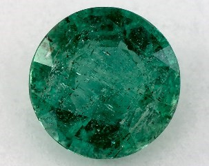 This 0.87 Round Green Emerald is sold exclusively by Blue Nile 