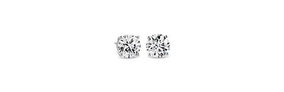 Lab diamond stud earrings set in white gold.